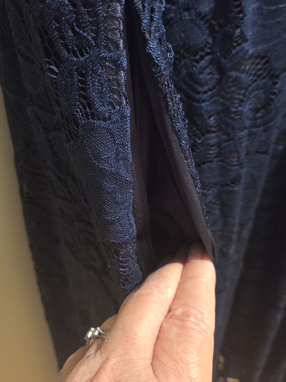 Lace 3/4 Sleeve Blue Dress (Approx 24W) NWOT - Picture 3 of 6